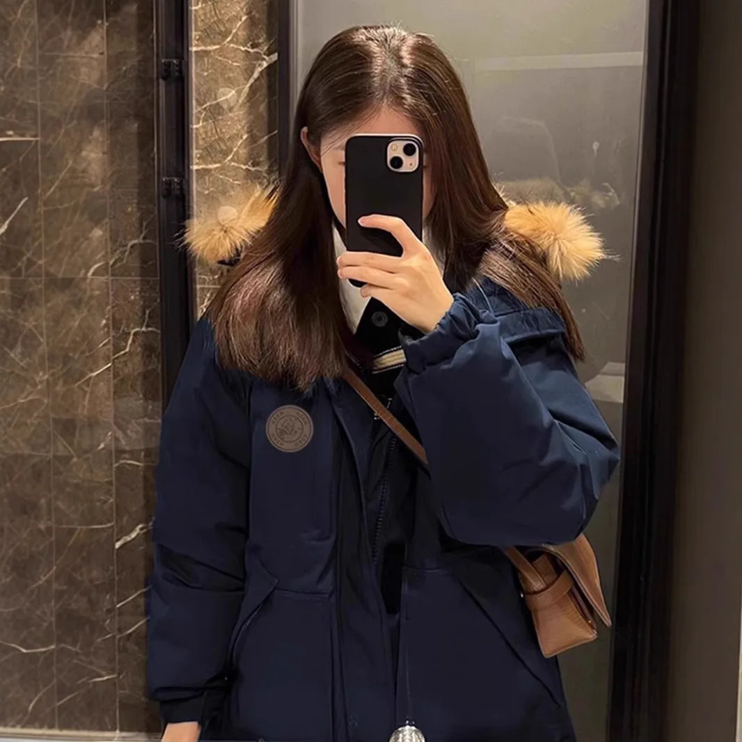 UMI MAO Workwear Parka Down Jacket Women Mid-Length New Style Petite Large Fur Collar Thickened Loose Fit Couple's Coat