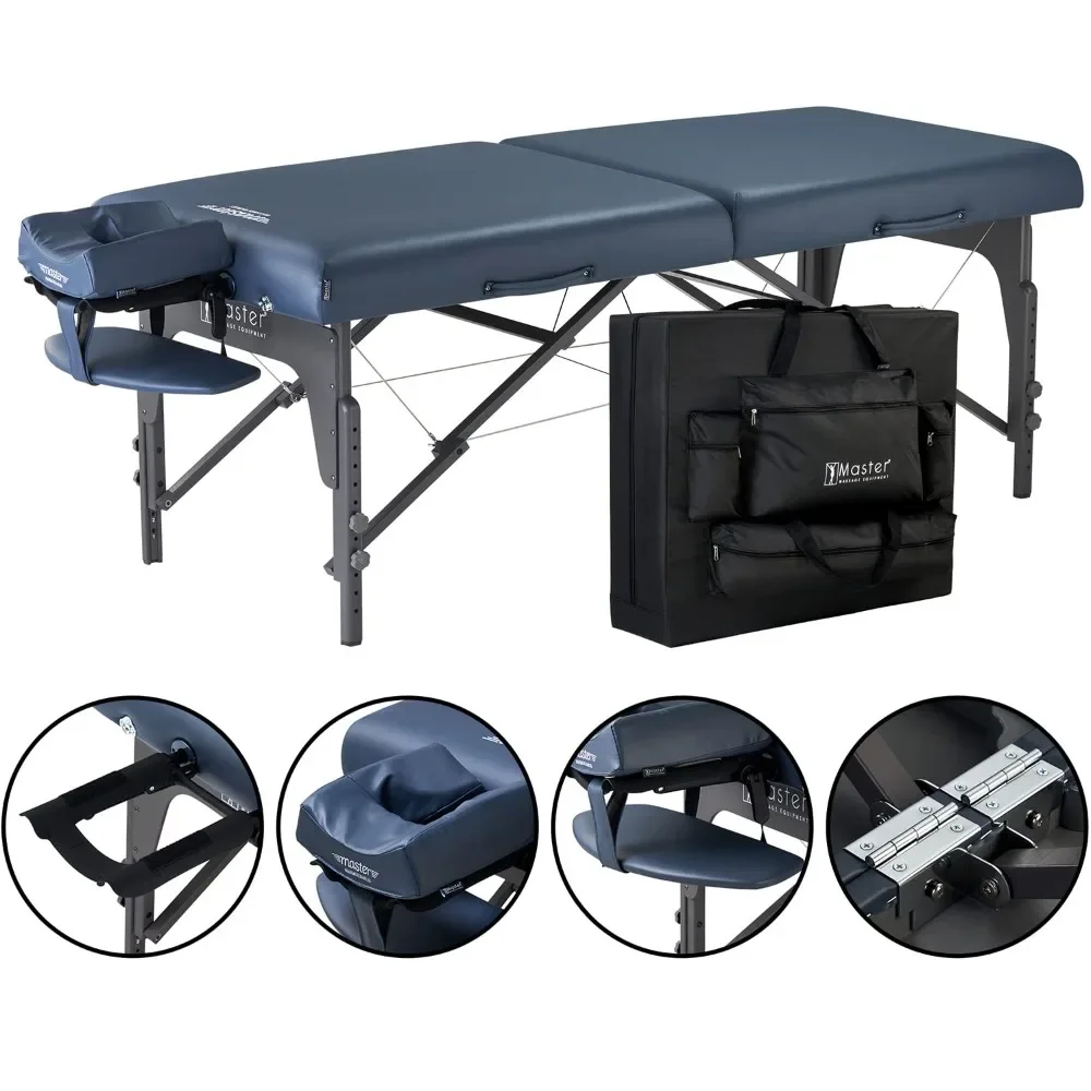 Portable Massage Table Package, Memory Foam Cushioning, Reiki Panels, Shiatsu Cable Release- Tattoo Table, Spa Bed, Facial Bed