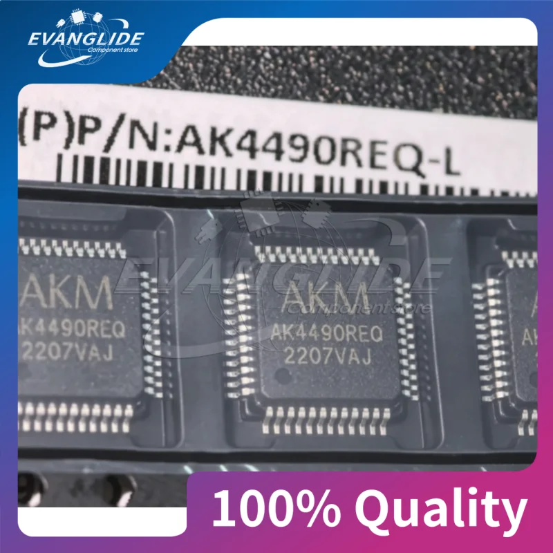 1 PCS/LOT AK4490REQ AK4490REQ-L / 2 channels / 120db QFP48