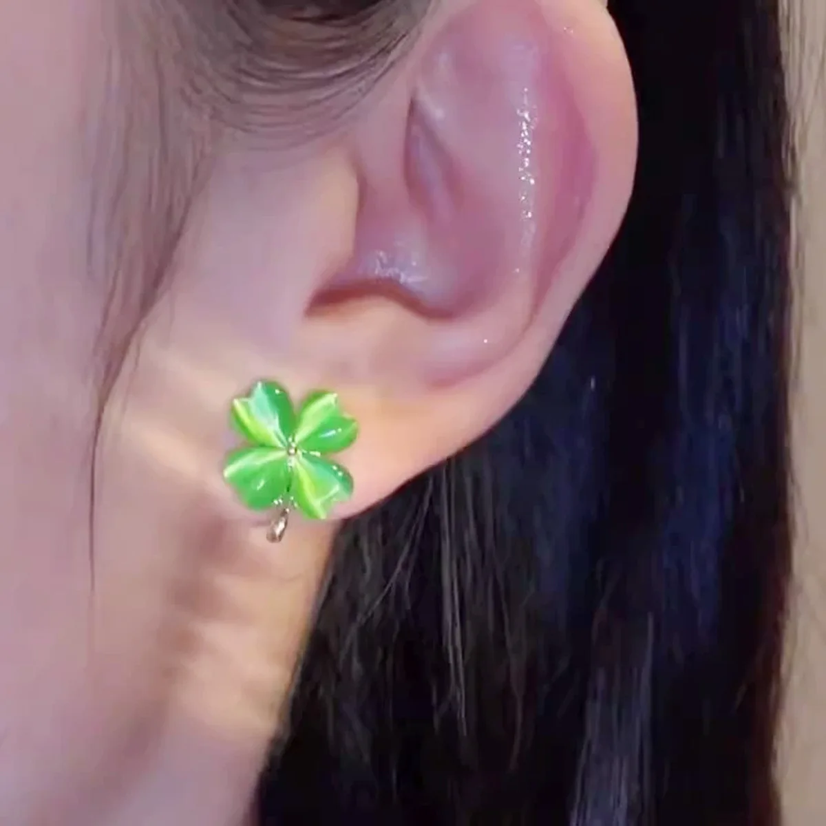 عين القط حجر قرط صغير زهري حلو موضة أقراط نمط جديد تصميم متخصص الراقية تنوعا الأذن الملحقات #1