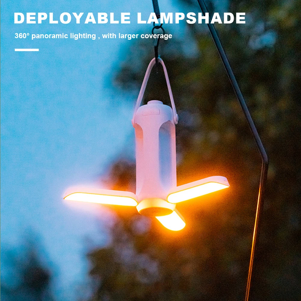

Folding Outdoor Camping Lamp Large Capacity Lighting Portable Rechargeable USB Hanging Tent
