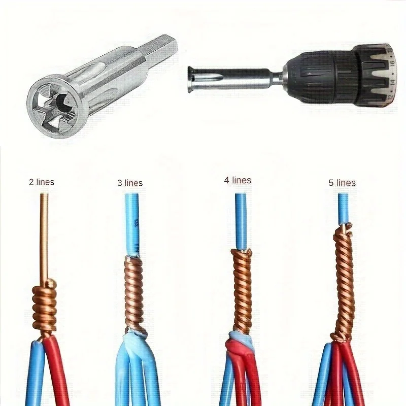2 Stück 4,0 mm2 2-Draht auf 5-Draht Twister Universal Parallel Quick Terminal Peeling und Spleißwerkzeuge Kabelmanagement Stripper