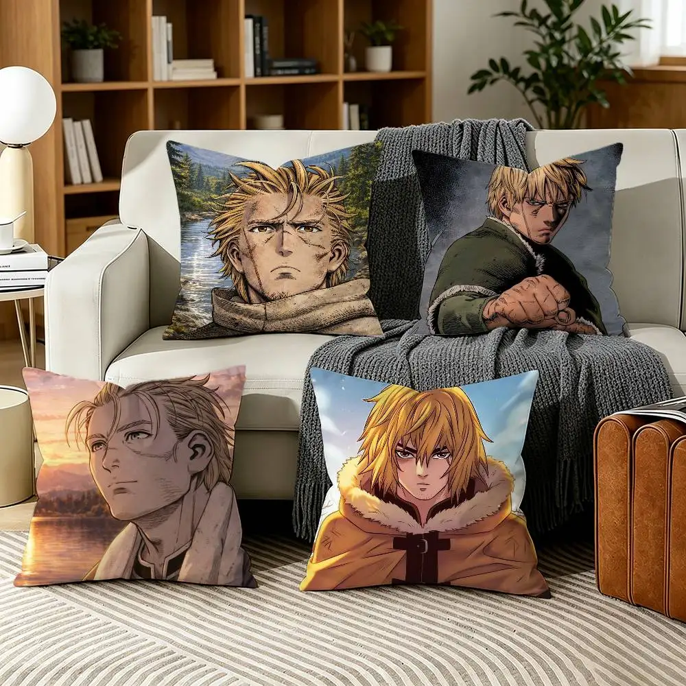 A-Anime Vinland Saga Thorfinn Pillow Case for Sofa Living Room Home office Decor Protective Cover