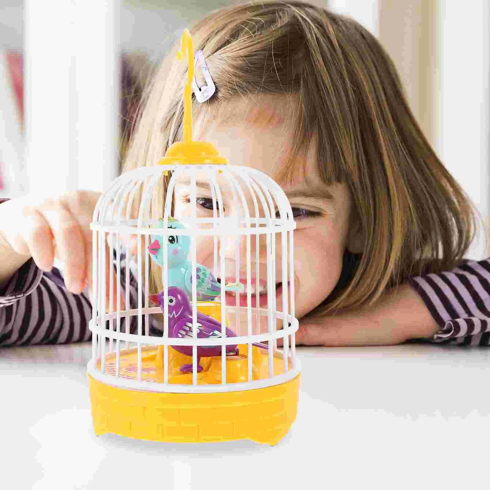 Voice Control Bird Kids Electric Toy Mini Cage Child Simulation Parrot Childrens Toys