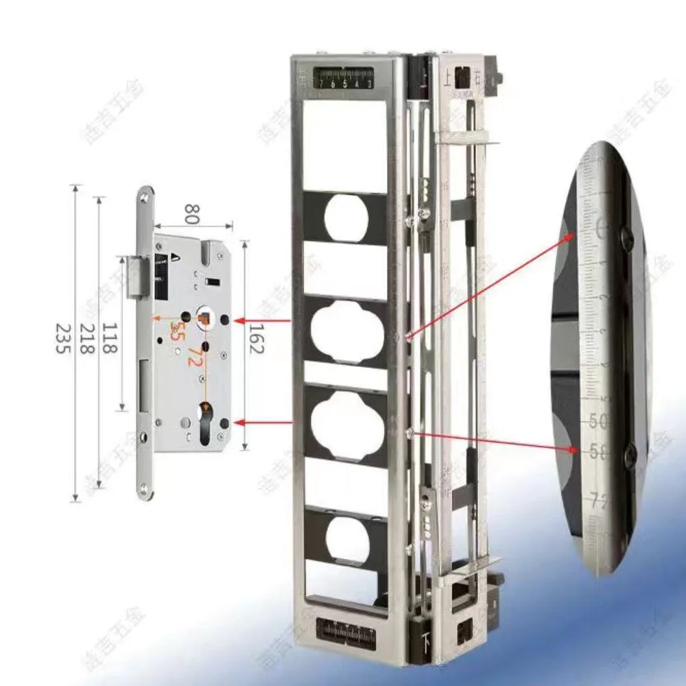 Imagem -03 - Metal Wooden Door Slotter Grupo Abridor de Chaveiro para Carpintaria Front Side Open Lock Device Locator Tools