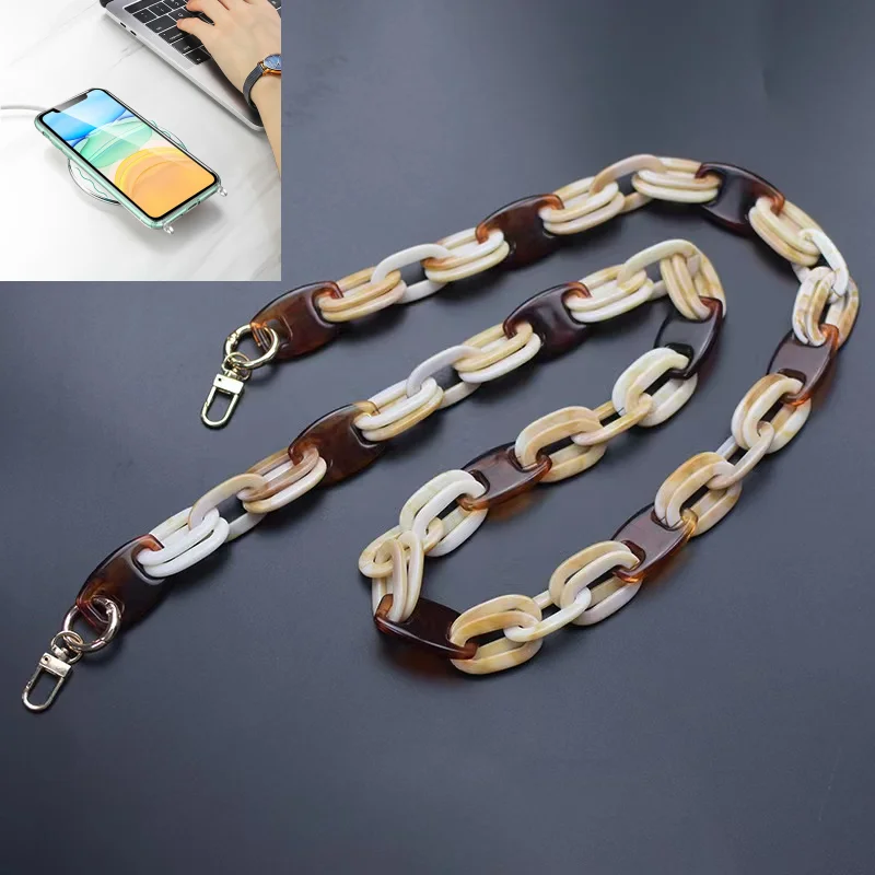 

48 Inch Candy Solid Color Women Acrylic Handbag Strap Bag Decoration Phone Case Chain For Iphone 14 15 Pro Max 15 X XS 7 8 Plus