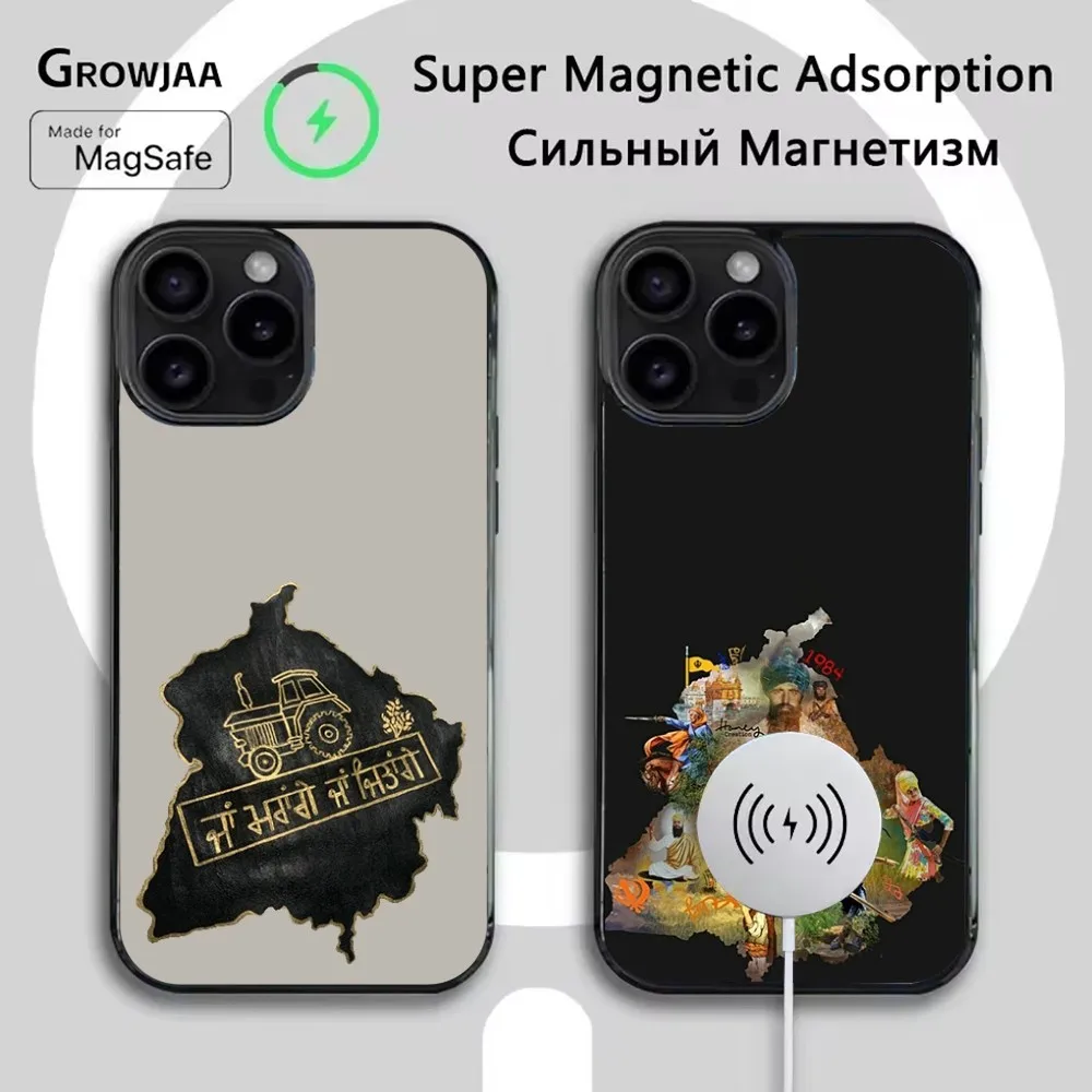 

Punjab Map Phone Case For iPhone 16e,16,15,14,13,12,11,Plus,Pro,Max,Mini Magsafe Magnetic Wireless Charging