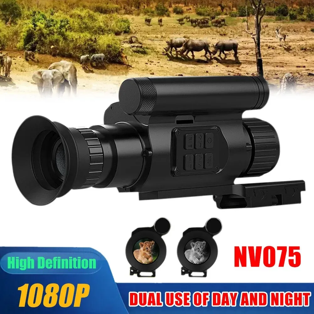 1X-4X Digital Zoom Night Vision Hunt Scope 1080P Video Camera Infrared 3MP Monocular Multiple Optics Lens Crosshair OLED Screen