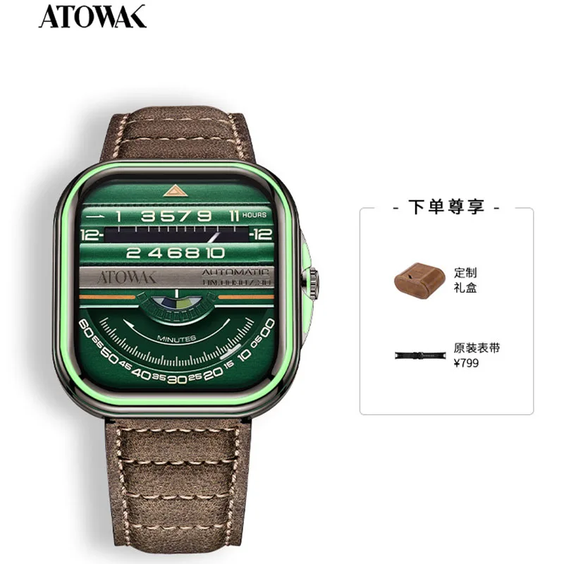 ATOWAK Automatic Watch Men Limited Edition Mechanical Wristwatches Top Luxury Brand Stainless Steel Super Luminous Clocks 2023