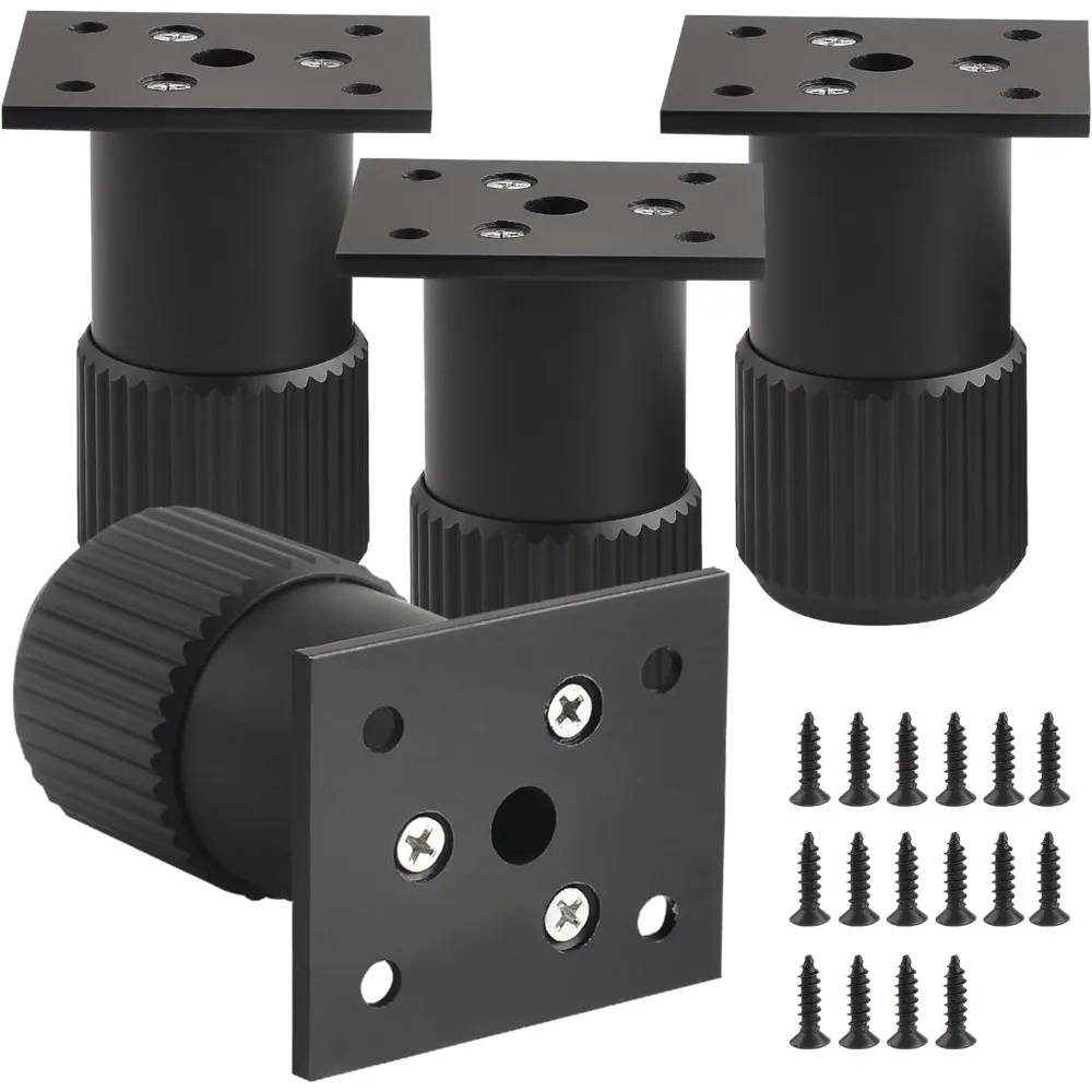 

Комплект из 4 регулируемых опорных ножек для кровати, сменные мебельные ножки для комода, черный 3,2-дюймовый диван, металлические подставки для ножек, шкаф для ванной комнаты