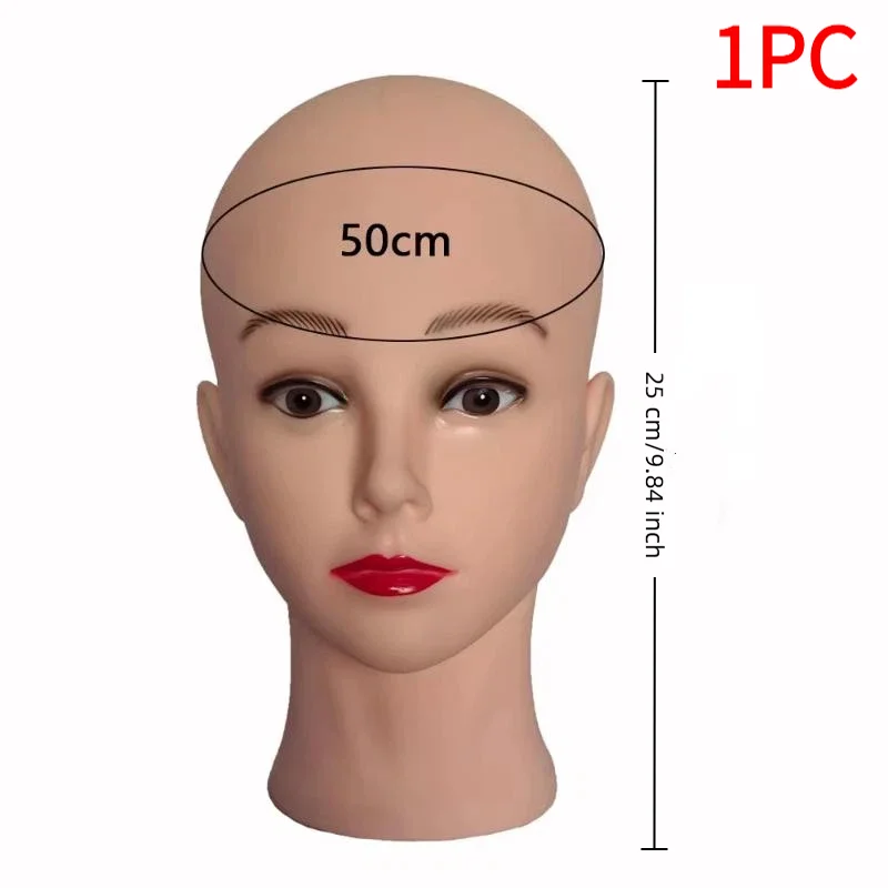 #1PC Professional Makeup Doll Head Bald Manikin Model For Making Wigs Styling Caps Hairdressing Hat Headwear Display Stand