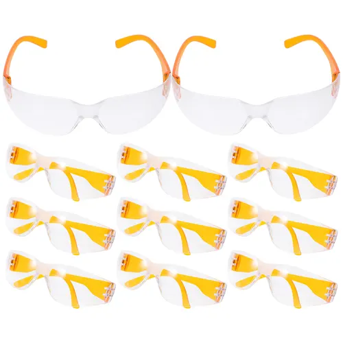 Imagen 2 del producto Kisangel 12 gafas de seguridad para niños, gafas naranjas antiarañazos para fiesta de laboratorio de ciencias, gafas protectoras Unisex