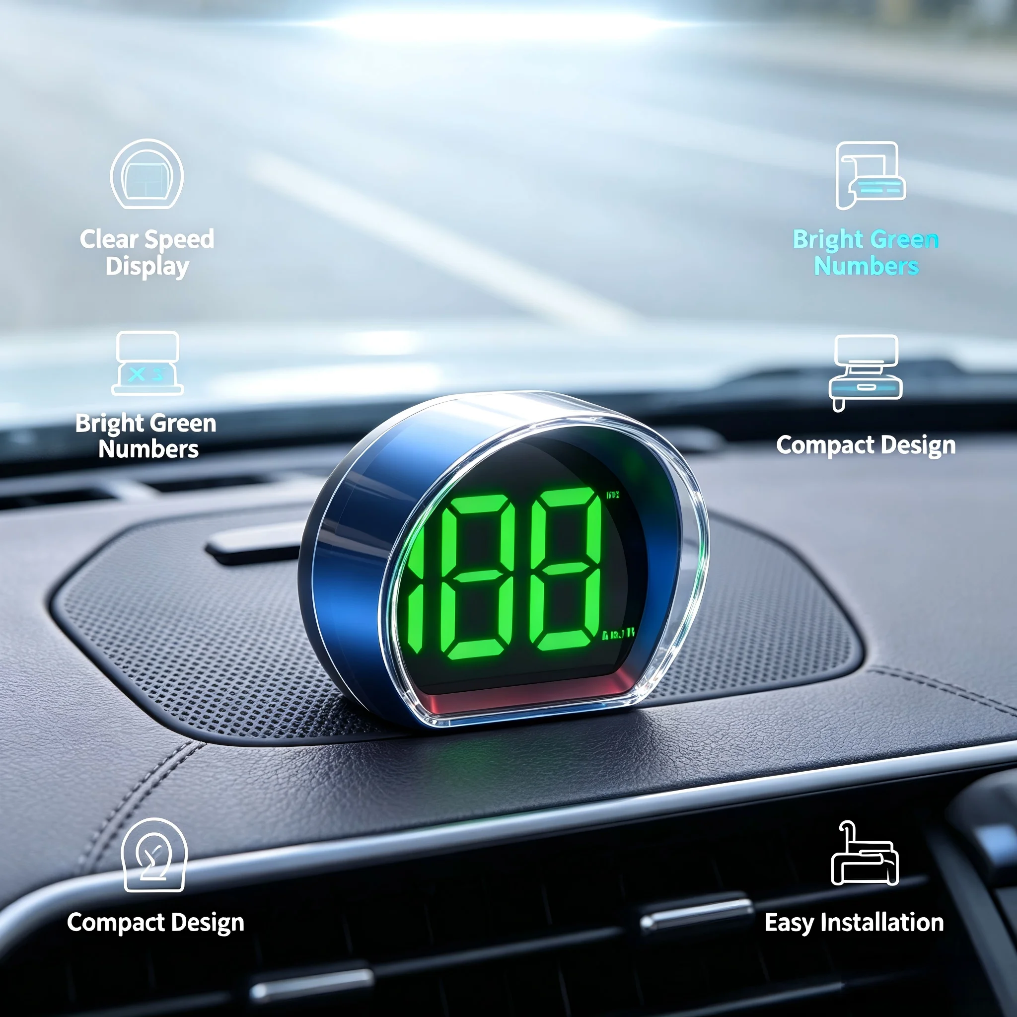 Universal Car HUD Head-up Display High Definition Beidou GPS Speedometer Simple Model for Vehicle