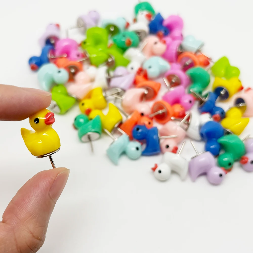 10/20pcs Colorful Mini Duck Push Pins, Decorative Pushpins Tacks Thumbtacks for Cork Board Artworks Notes Photos, Craft Project