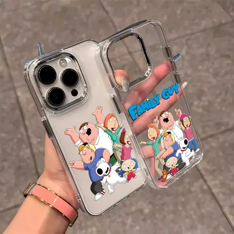 Funny Cartoon Familys Guys Phone Case For iPhone 17 16e 16 15 14 13 12 11 mini Pro Max X XR XSMAX 8 7 Air Plus Transparent Soft