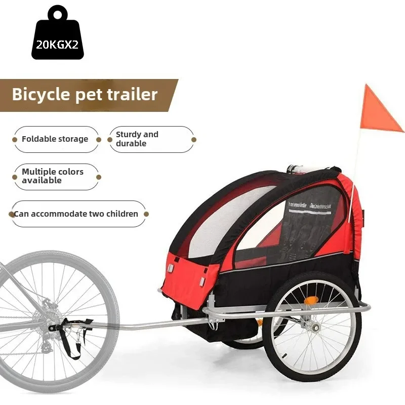 Pet Bicycle Trailer Rear Hanging Outdoor Riding Cat and Dog Cart Multi-functional Travel Storage Pet Stroller Dog Stroller