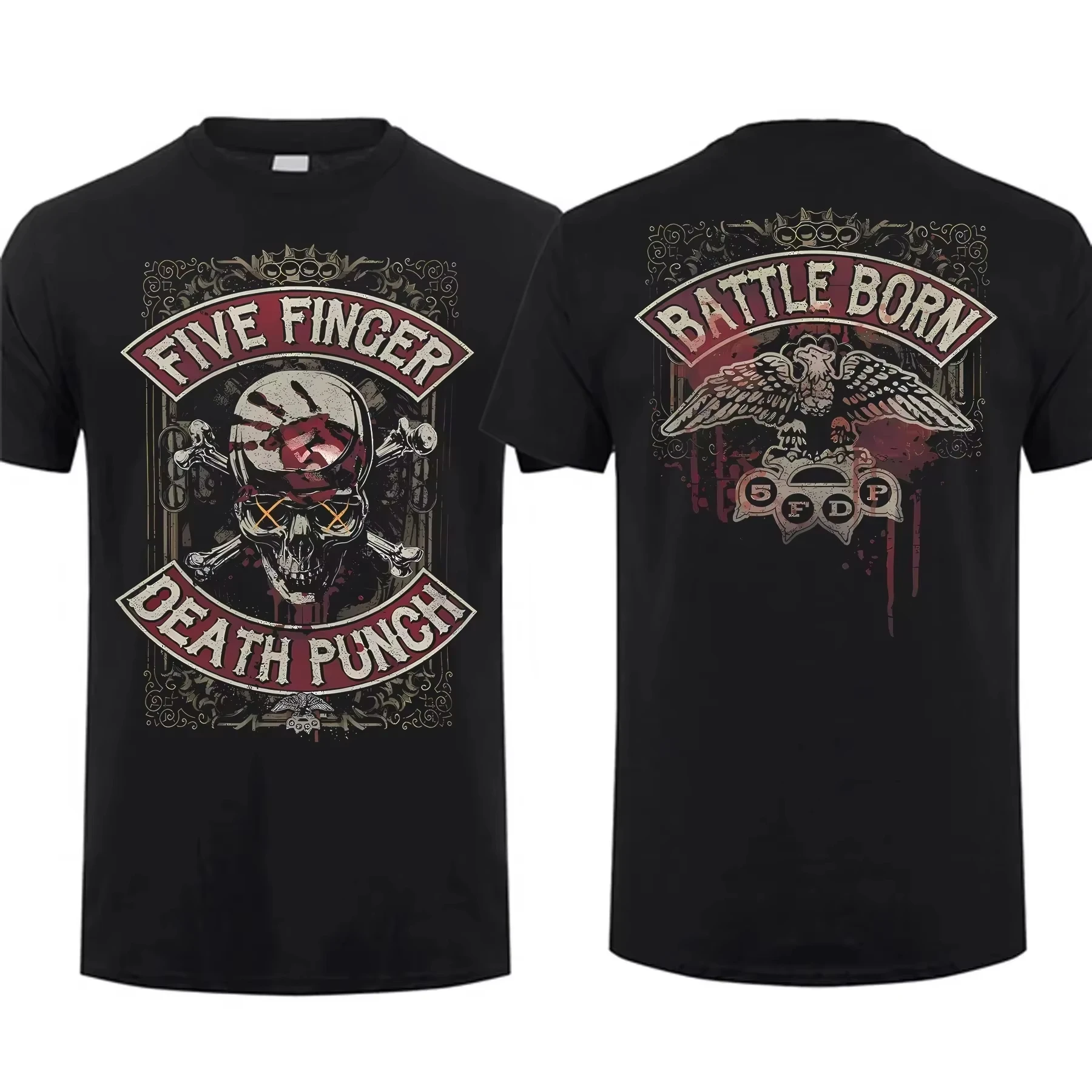 

Fashion Men's Women T Shirt No Regrets Black By Five Finger Death Punch Graphic Youth Streetwear Oversized Loose Casual Tee Tops