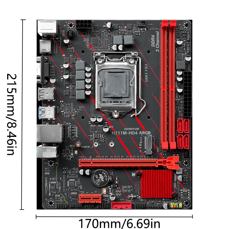 JGINYUE H311M-HD اللوحة الأم 8th Xeon E-2124G 8GB 2666MHz CL19 kit مع iGPU DDR4 ARGB الإصدار الأساسي TDP71W 4C4T L3cache 8MB