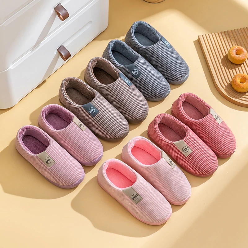 2023 Winter Warme Schoenen Vrouw Mannen Indoor Slippers Zachte Pluche Liefhebbers Thuis Vloer Slipper Anti-Slip Dames Slaapkamer Slides SH08212