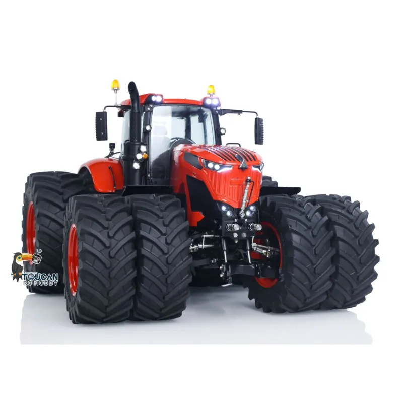 1050 lesu metal 1/14 trator hidráulico rc modelo aouse 4x4 rodas duplas frsky xe rádio bateria fumaça controle remoto caminhão agrícola