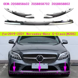 For 2019-2021 W205 Mercedes-Benz C-CLASS Front Bumper Molding Trims Chrome and Black 2058858602 2058858702 2058858802