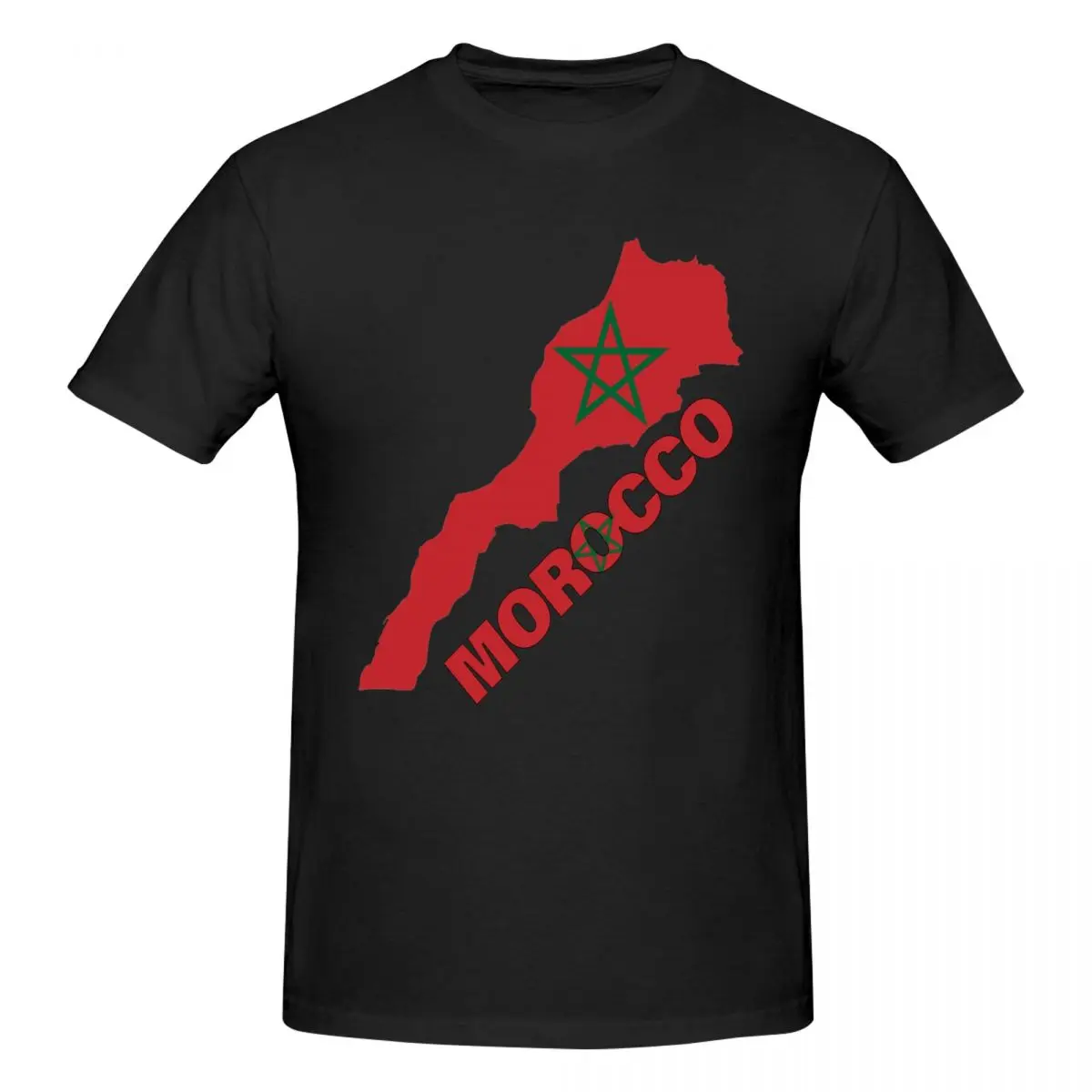 Men Morocco Map T Shirt Retro Moroccan Culture Pride Gifts T Shirt Vintage Plus Size Cotton Crewneck Sleeve Tshirt