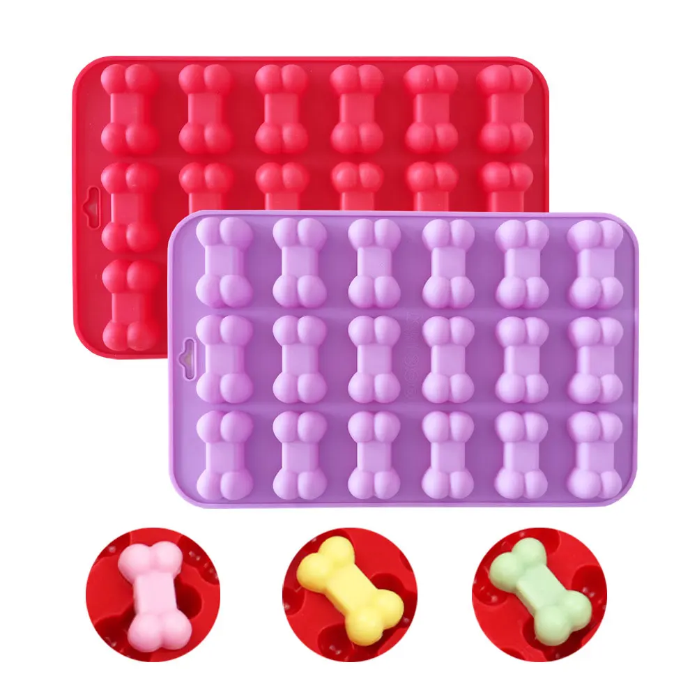 Silicone world Silicone Dog Bone Molds Ice Trays Silicone Pet Treat Cookies Chocolate Jelly Candy Cake Decorating Baking Moulds