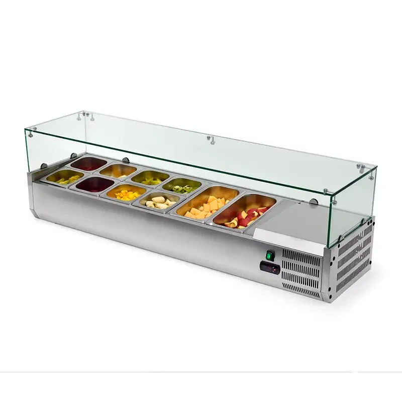 Professional 380 Series Pizza Central Kitchen Equipment New Glass Cover Display for Catering Projects