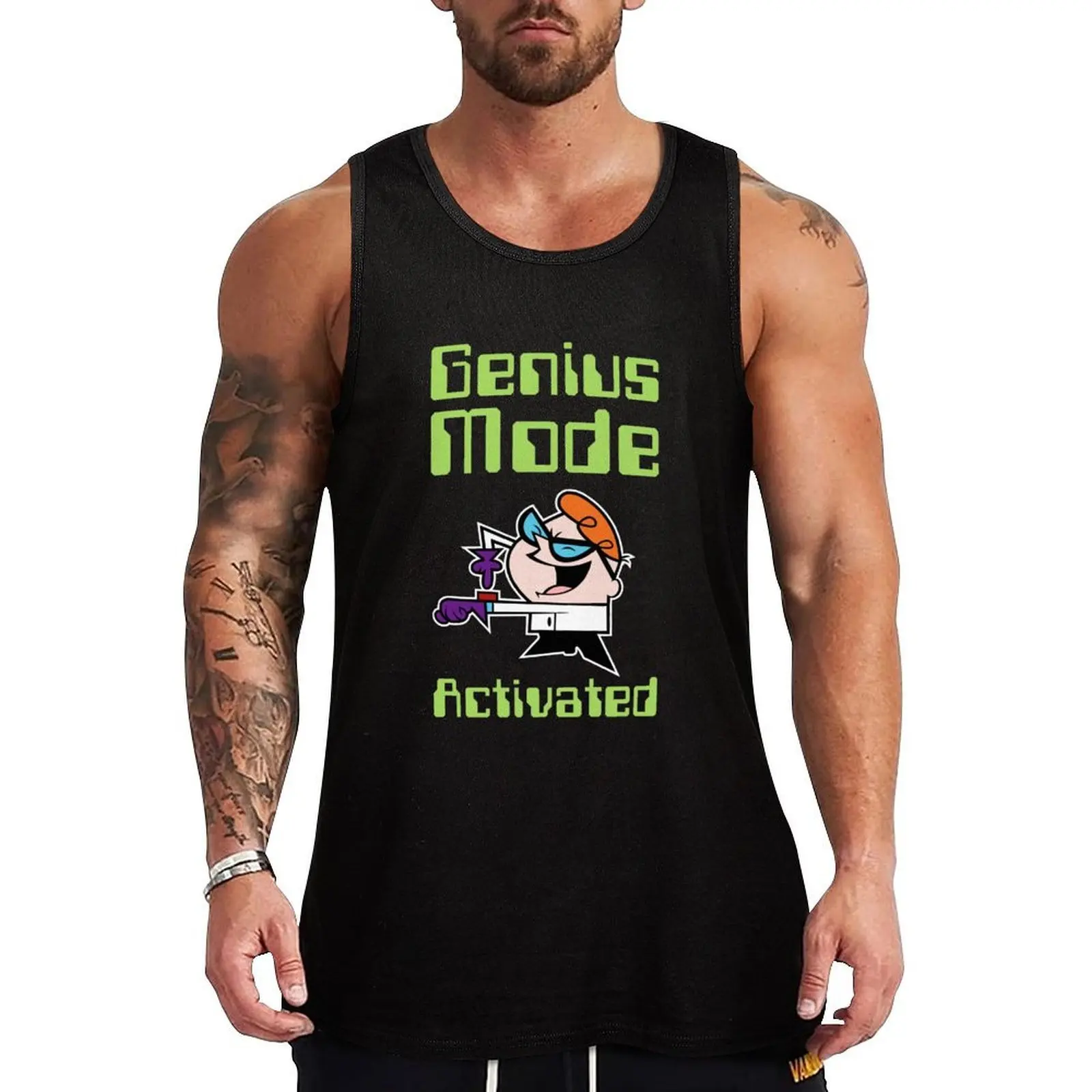 

Dexter's Laboratory - Genius Mode - green text Tank Top Men gym sportswear man sexycostume summer clothes men 2025 gym top