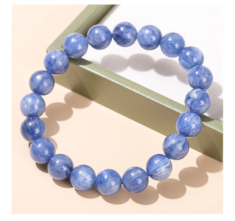 JD Natürliches Brasilianisches Kyanit-Armband Heilstein-Perlen für Frauen Männer Chakra-Energie Schmuck Armbänder Geschenk – Detail 7