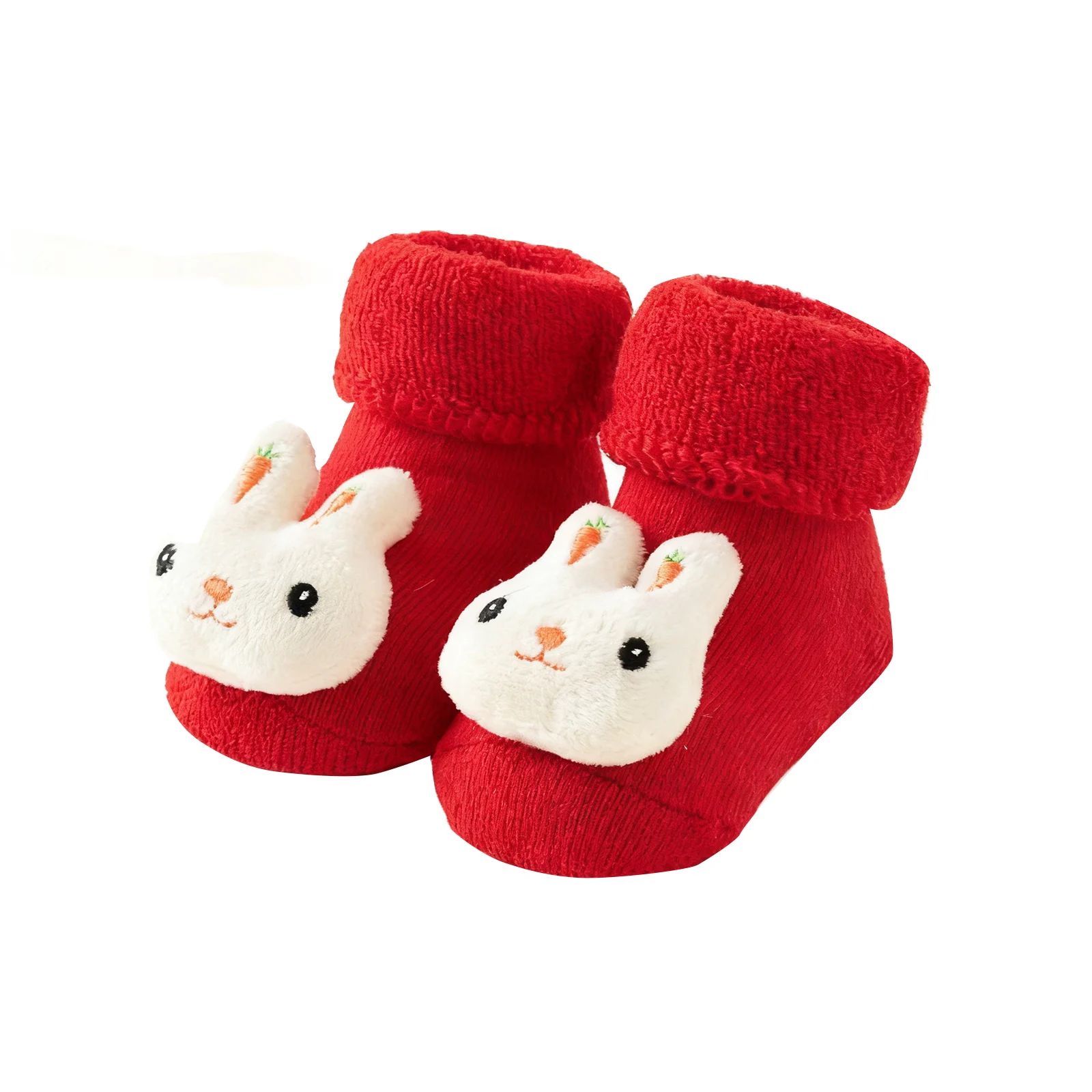 

Christmas And Winter Baby Warm Fleece Red Loop Floor Socks And Walking Socks