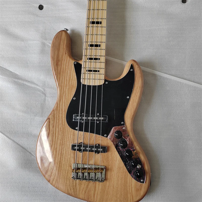 5-String Bass Guitar Body Made of Basswood with Big Power Active Circuit Maple Fingerboard Electric Bass Guitar