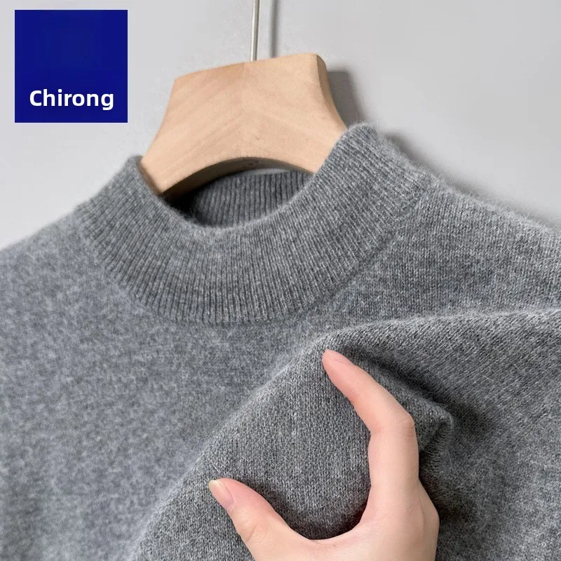 

Теплый мужской шерстяной свитер среднего возраста, повседневный свитер с высоким воротником, зимний новый Sle Jiaxing Tongxiang Puyuan, трикотажная одежда