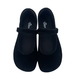 Tipsietoes 2026 Sprinng Autumn Barefoot Cow Suede Genuine Leather Women Ballerina With Zero Drop Flat Soft Sole Wider Toe Box