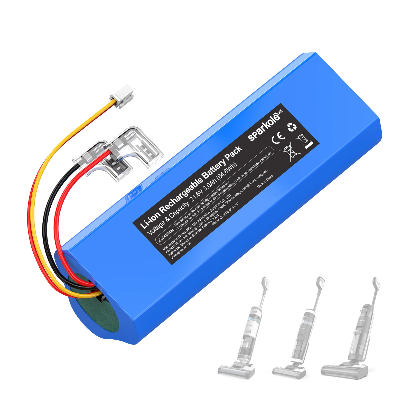 

Sparkole 3000mAh Li-ion Battery For Tineco Battery Replacement For Tineco iFloor 3 Floor ONE S3 Floor one S3 Breeze and Plus