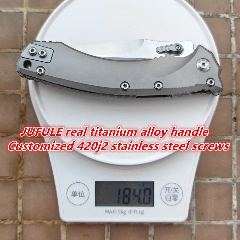 JUFULE Made Amphibia RamL Manual Titanium Handle Ceramic Bearing AUS-10 Blade Pocket EDC Tool Camping Hunt Outdoor Folding Knife