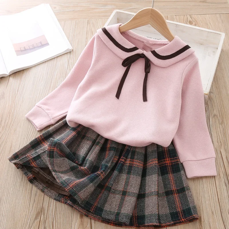 Toddler Girl Clothes Set Long Sleeve Sweater and Skirt Two Pcs Clothing Suit for Kids Baby Sweet Sets Basic Clothes