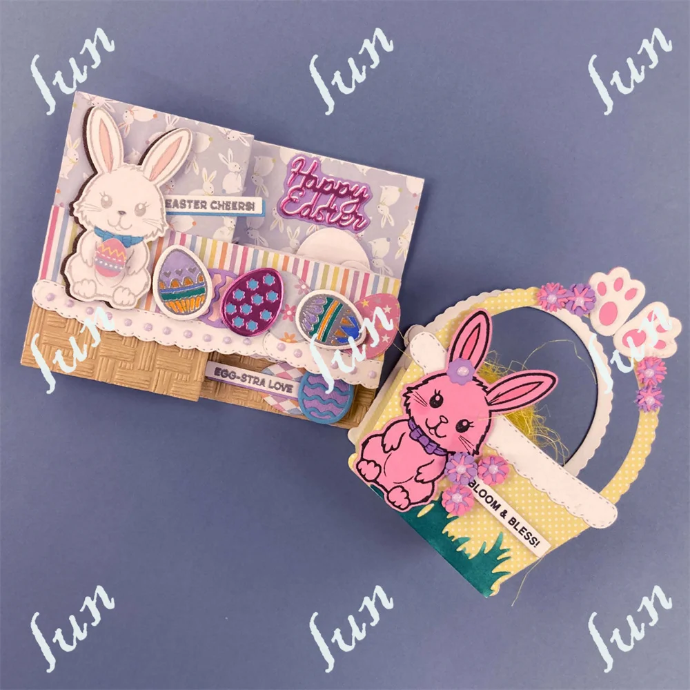 Baskets & Bunnies Easter Metal Cutting Dies Box Stencils for DIY Scrapbooking Photo Album Decoration Embossing Paper Cards