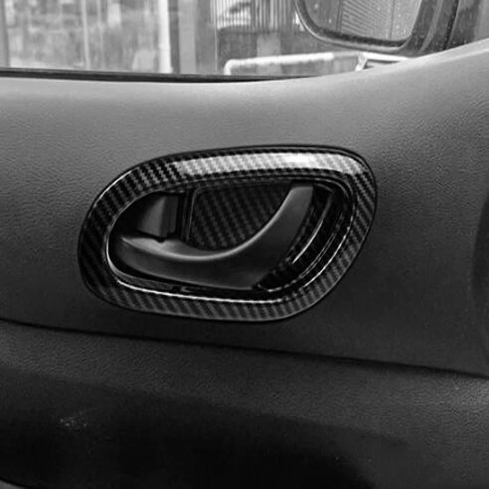 Manija de puerta interior de coche de fibra de carbono para Nissan Navara NP300, Protector de cuenco, cubierta de marco, embellecedora pegatina, accesorios, 2016-2021