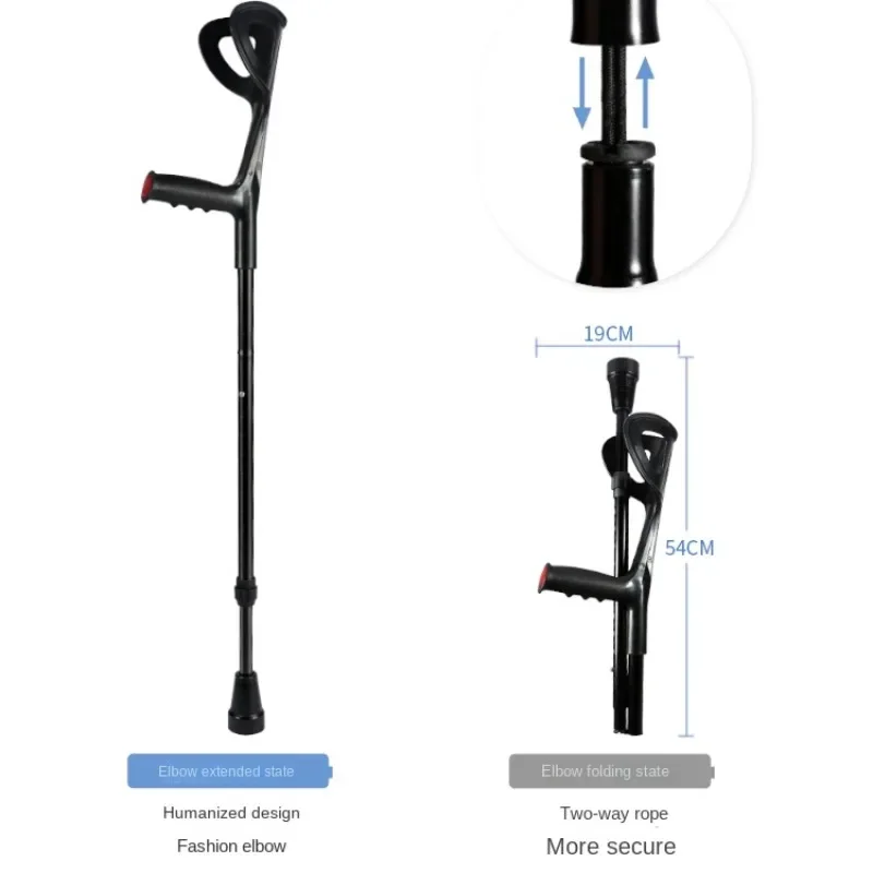 Aluminium Mobility Aids Elbow Crutch, Fracture Underarm Medical Crutches Adults, Non-slip Folding Rehabilitation Elderly Walkers