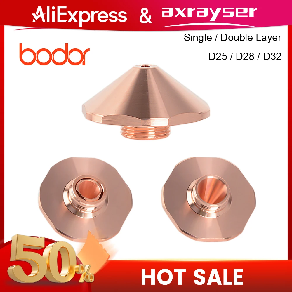 

Bodor Nozzle Laser Cutting Nozzles All Types D25 D32 D28 H15 for Precitec Bodor CNC Fiber Machine Double/Single Caliber 1.0-5.0
