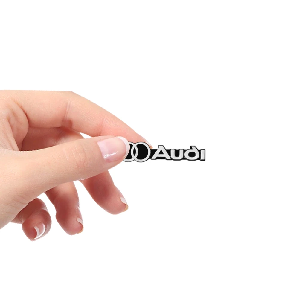 4Pcs Aluminum Car Audio Speaker Badge Stereo Emblem Sticker For Audi A1 A2 A3 A4 A5 A6 A7 A8 Q5 Q7 C8 B8 C6 Quyttro Sline RS Q2 view 5