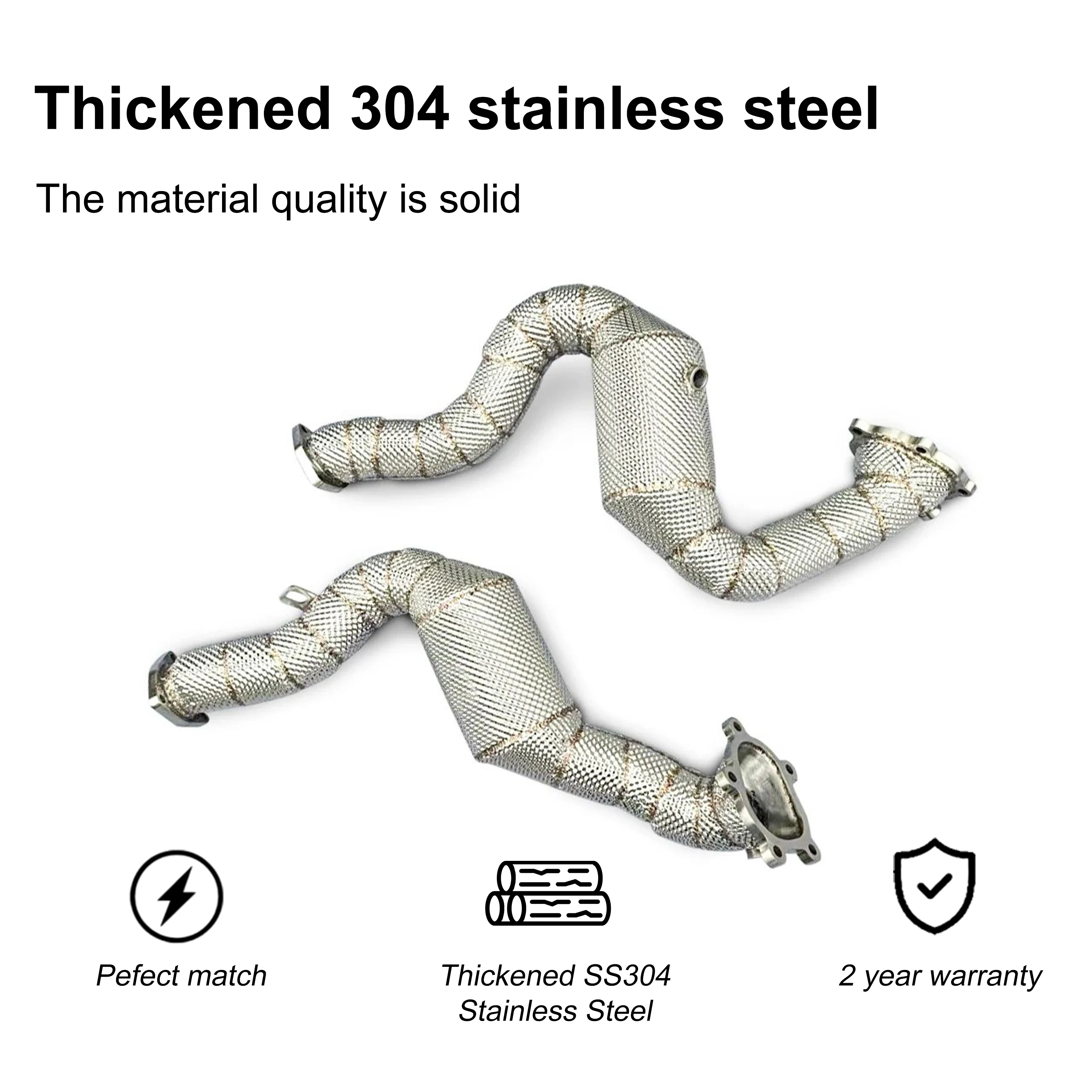 ACE Perfect Fit Auspuffkrümmer SUS304 Leistungssystem mit Katalysator für Audi S6 S7 RS6 RS7 C7 A8 S8 D4 4.0T Downpipe – Detail 7
