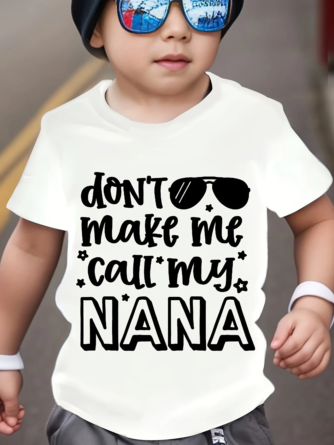 Don't Make Me Call My Nana Letter Print Boys Creative T-shirt Casual Short Sleeve Tee Tops Kids Clothes for Summer
