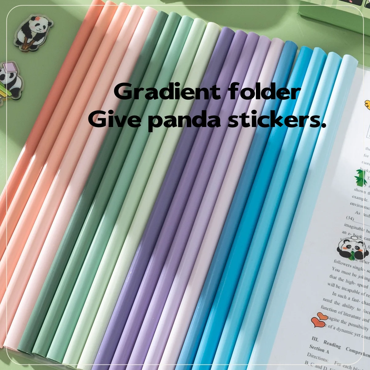 Gradient Transparent Pull Rod A4 File Folder Water Drop Folder Test Paper Storage Pull Rod Folder