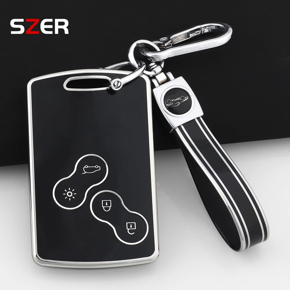 TPU Auto Schlüssel Fall Abdeckung Schlüsselbund Für Renault Duster Captur Clio Logan Megane Koleos Scenic Nema Fluence Zoe Keyless Zubehör
