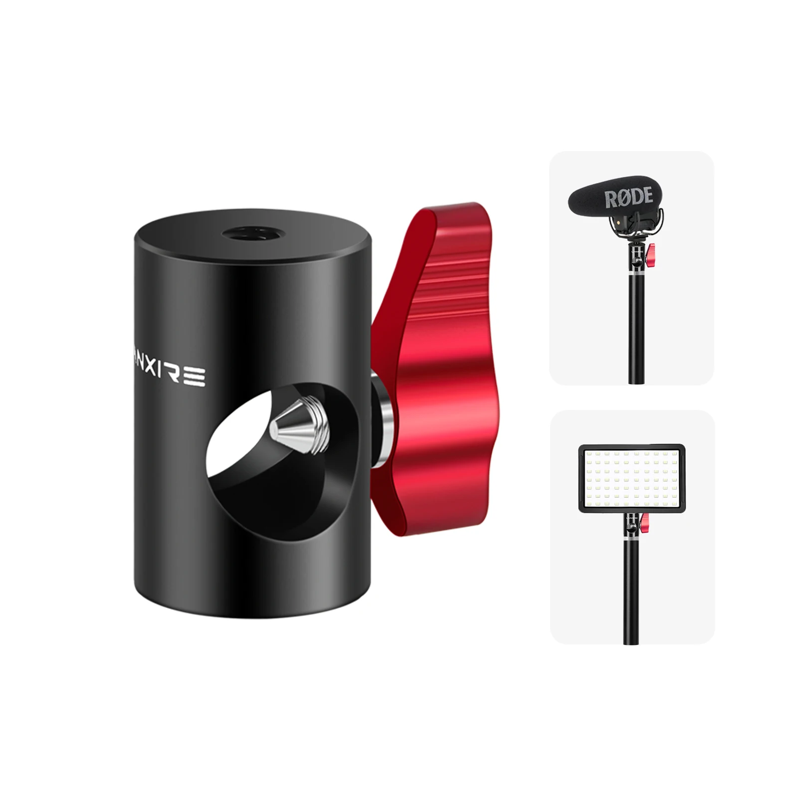 Adaptador de Montaje Lanxire 16mm para Soporte de Luz con Cabeza de Bola, Brazo Articulado C-Stand, Tornillo 1/4" para Luz LED, Ring Light, Monitor y Flash de Estudio