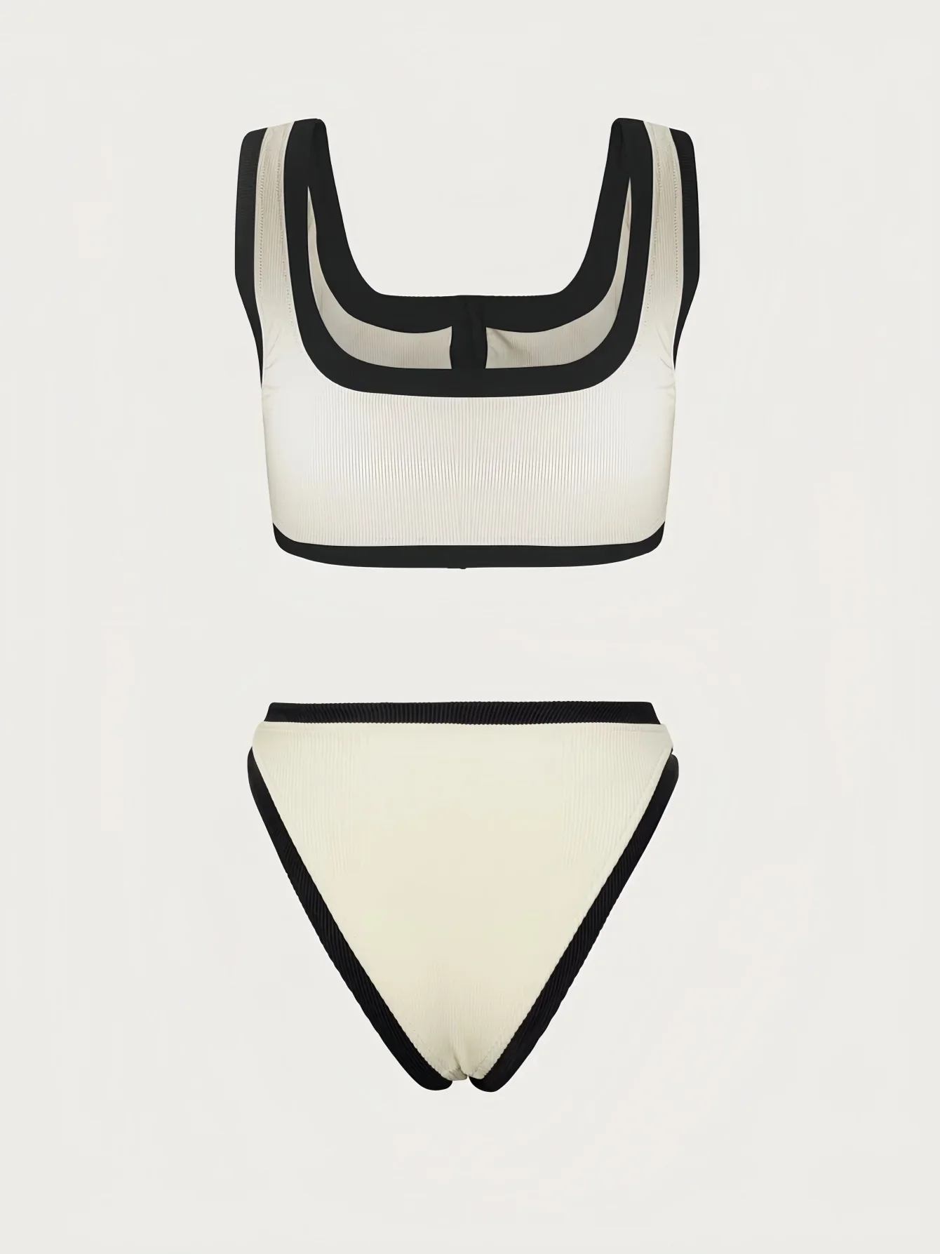 Conjunto de Bikini de lujo para mujer, traje de baño Sexy, Tankini de diseñador, ropa de playa, Bikinis blancos y negros, traje de baño de 2 piezas, traje de baño Push Up