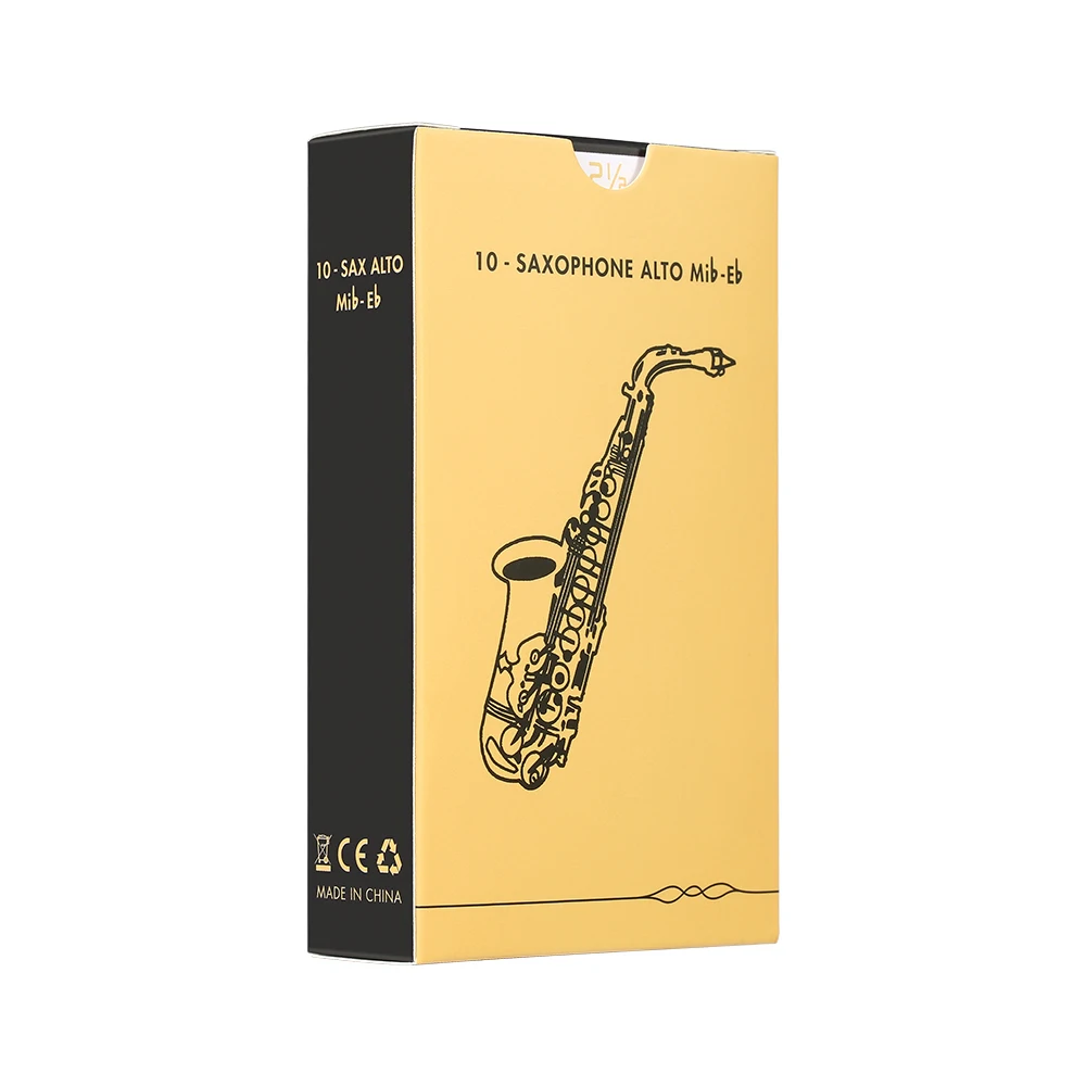 Saxophonblätter für Altsaxophon, Traditionelle Saxophonblätter Stärke 1,5/2,5/3,0, 10 Stück/Box