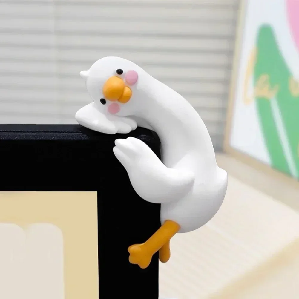 Cute Goose Figurines Mini 3D Craft Figurine Goose Statues for Office Monitor & Dashboard Decor